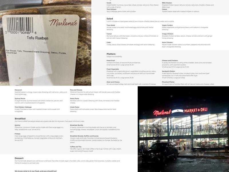 Marlene's Market & Deli Menu