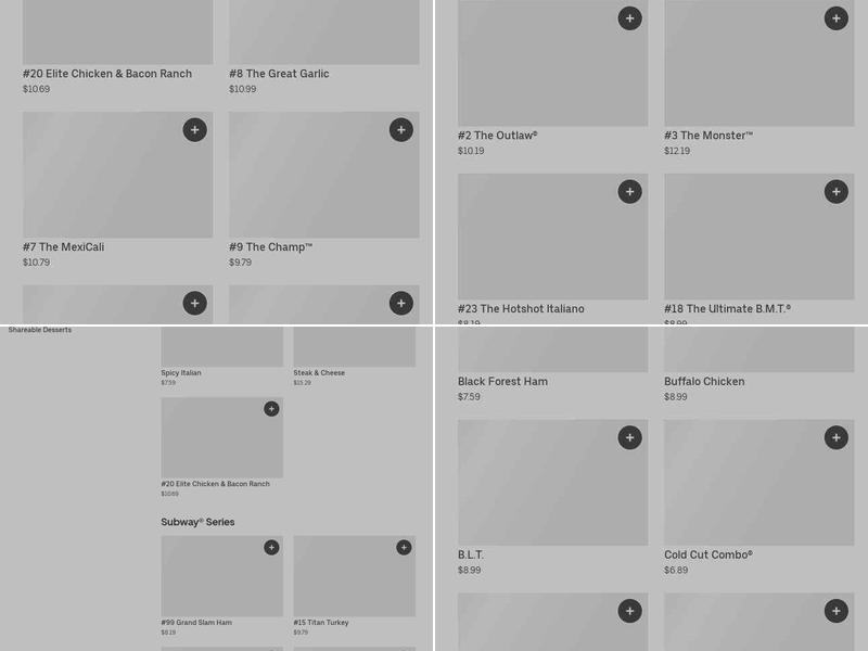 Subway Menu