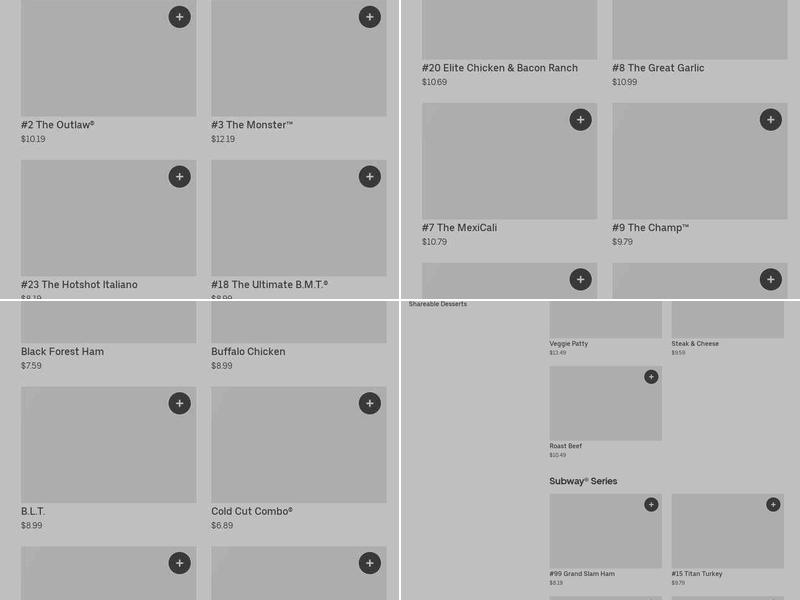 Subway Menu