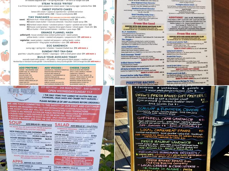 Peekytoe Provisions Menu