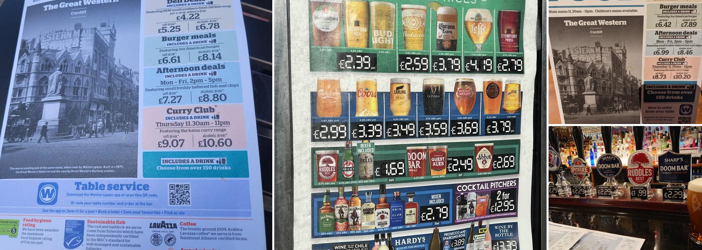 The Great Western - JD Wetherspoon Menu