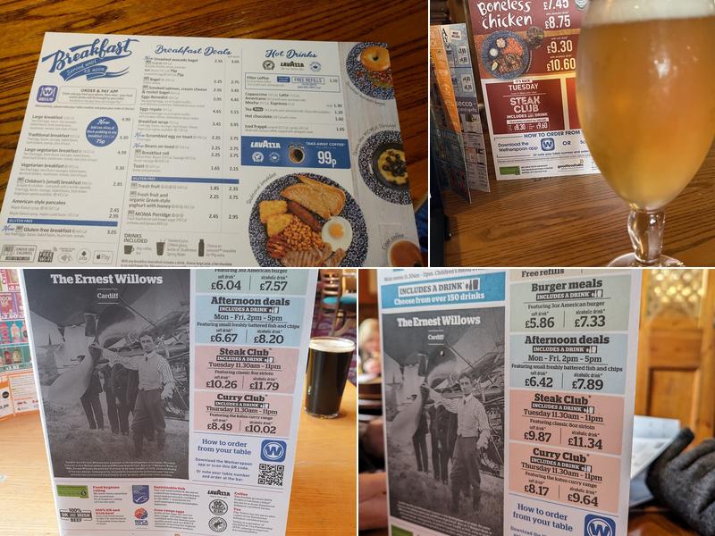 The Ernest Willows - JD Wetherspoon Menu