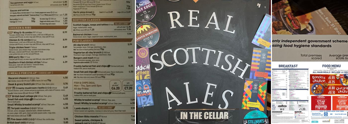 The Justice Mill - JD Wetherspoon Menu