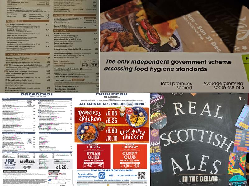 The Justice Mill - JD Wetherspoon Menu