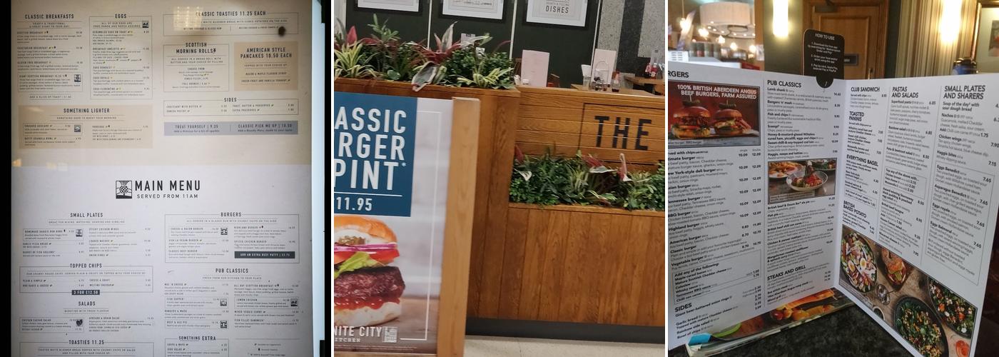 The Granite City Menu