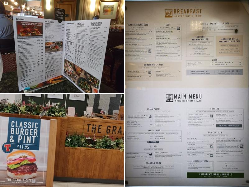 The Granite City Menu