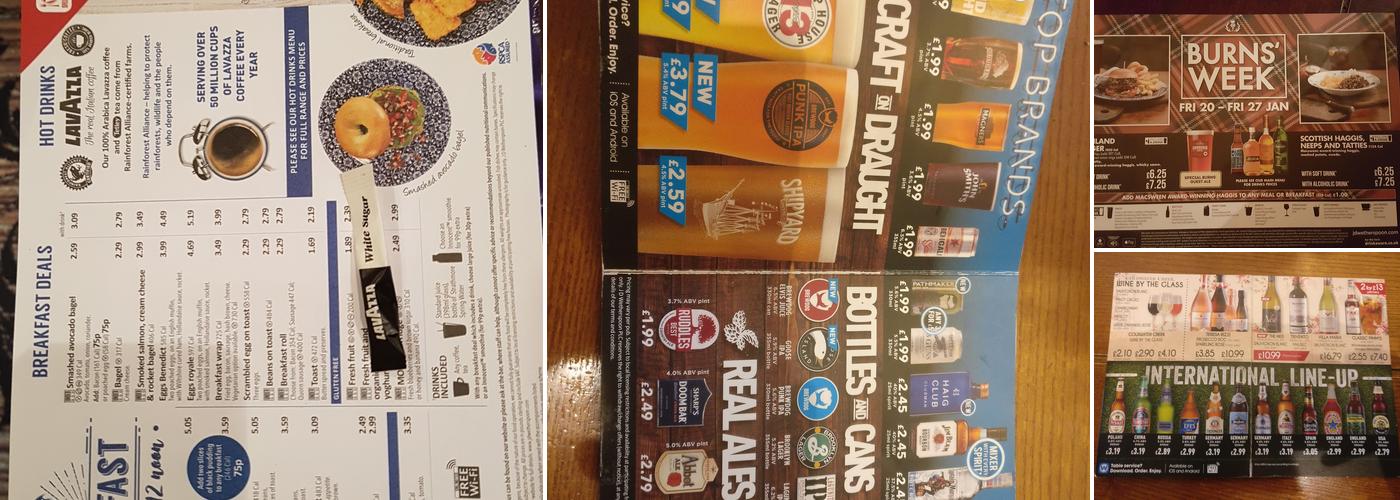 The Hatchet Inn - JD Wetherspoon Menu