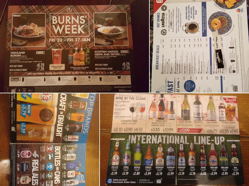 The Hatchet Inn - JD Wetherspoon Menu