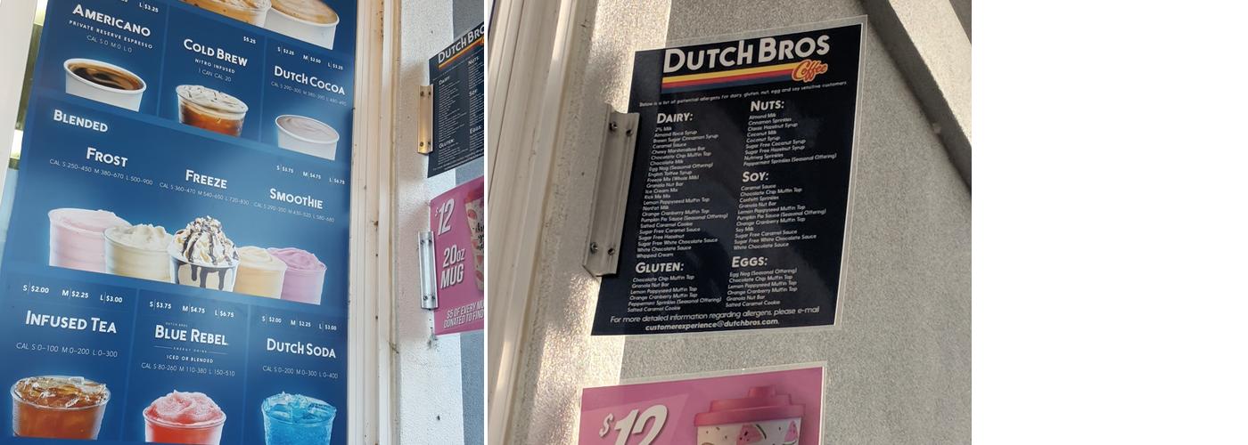 Dutch Bros Coffee Menu