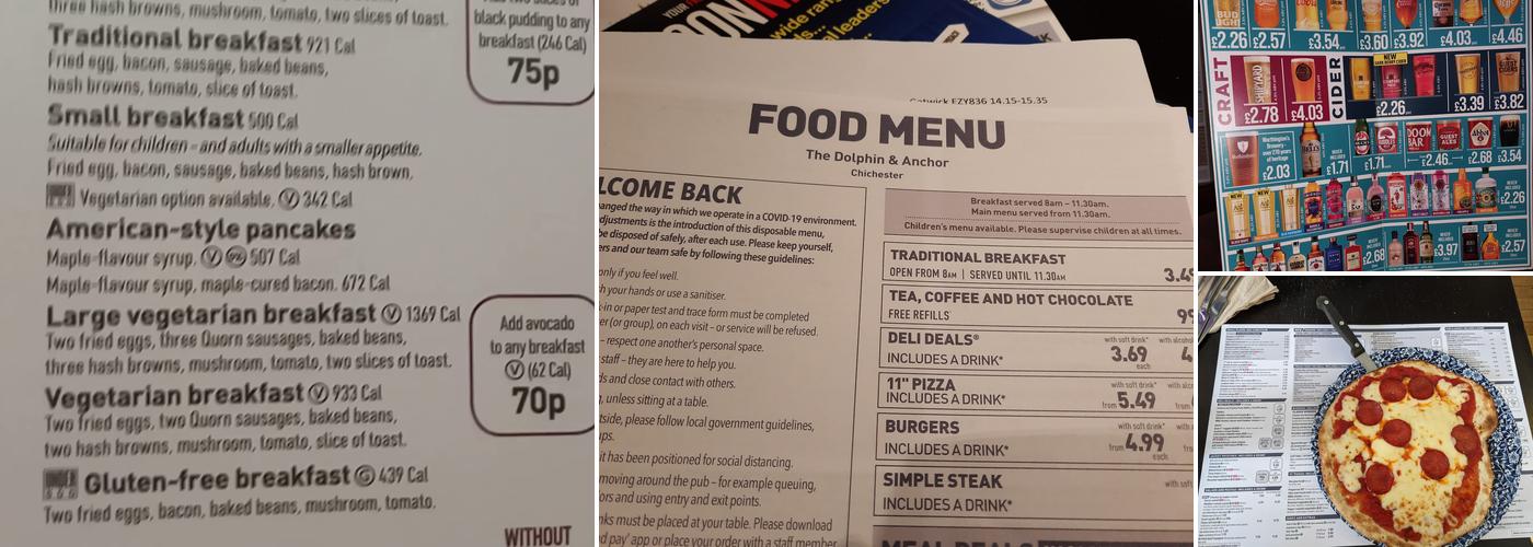 The Dolphin & Anchor - JD Wetherspoon Menu