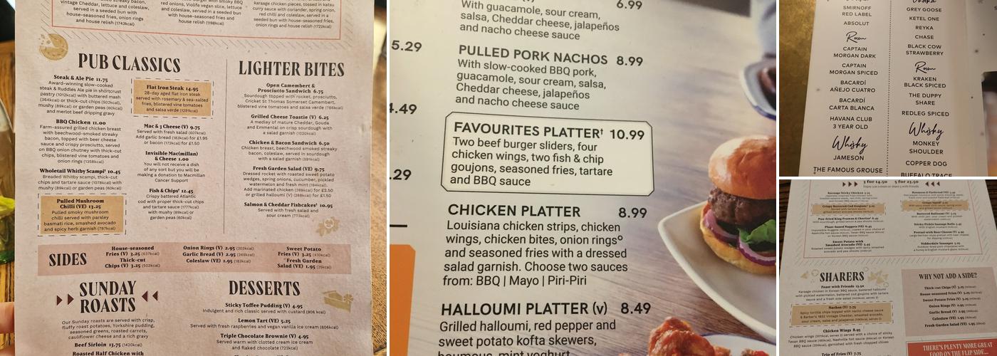 Thieves Kitchen Menu