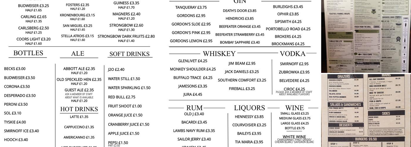 The Lawrence Sheriff Menu