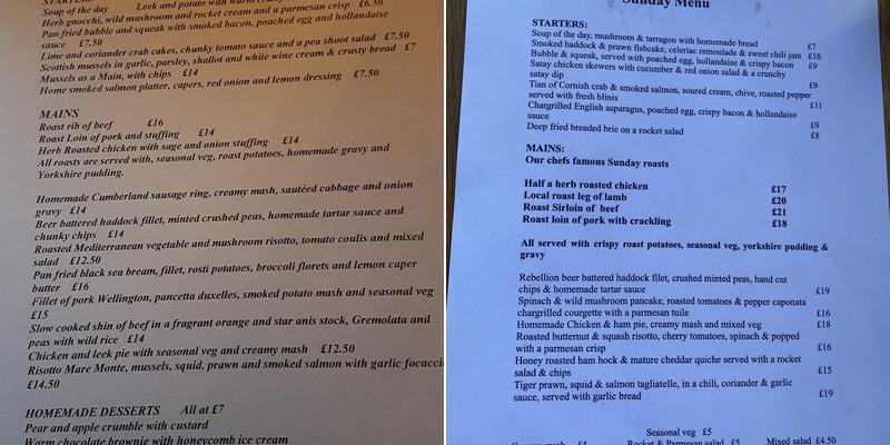 The Pink and Lily Menu