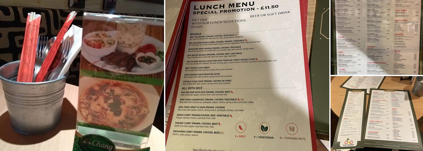 Thai Canteen Menu
