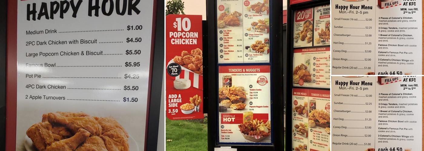 KFC Menu