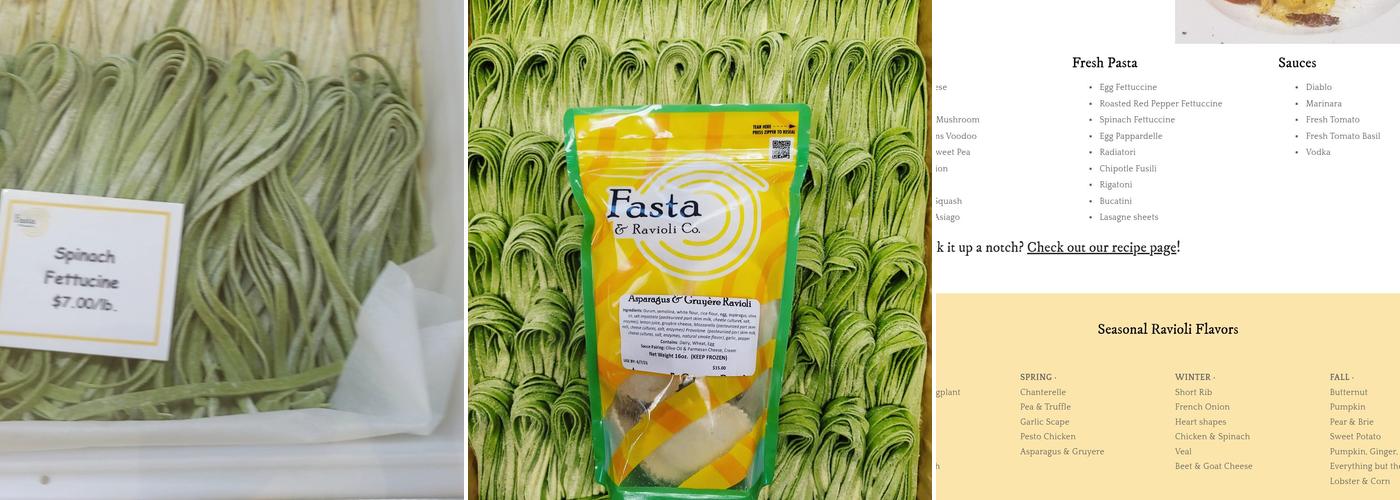 Fasta & Ravioli Co. Menu