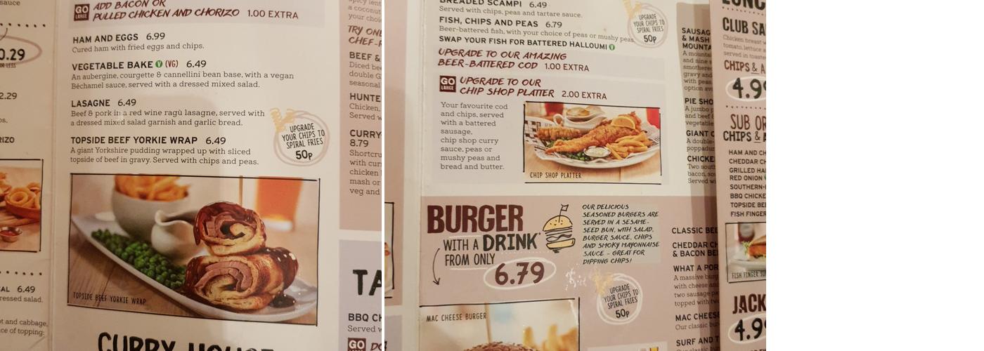 Goose Wolverhampton Menu