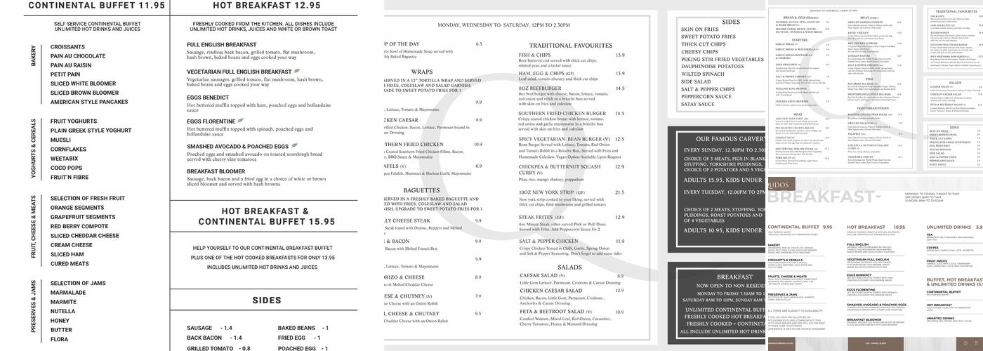 Qudos Menu
