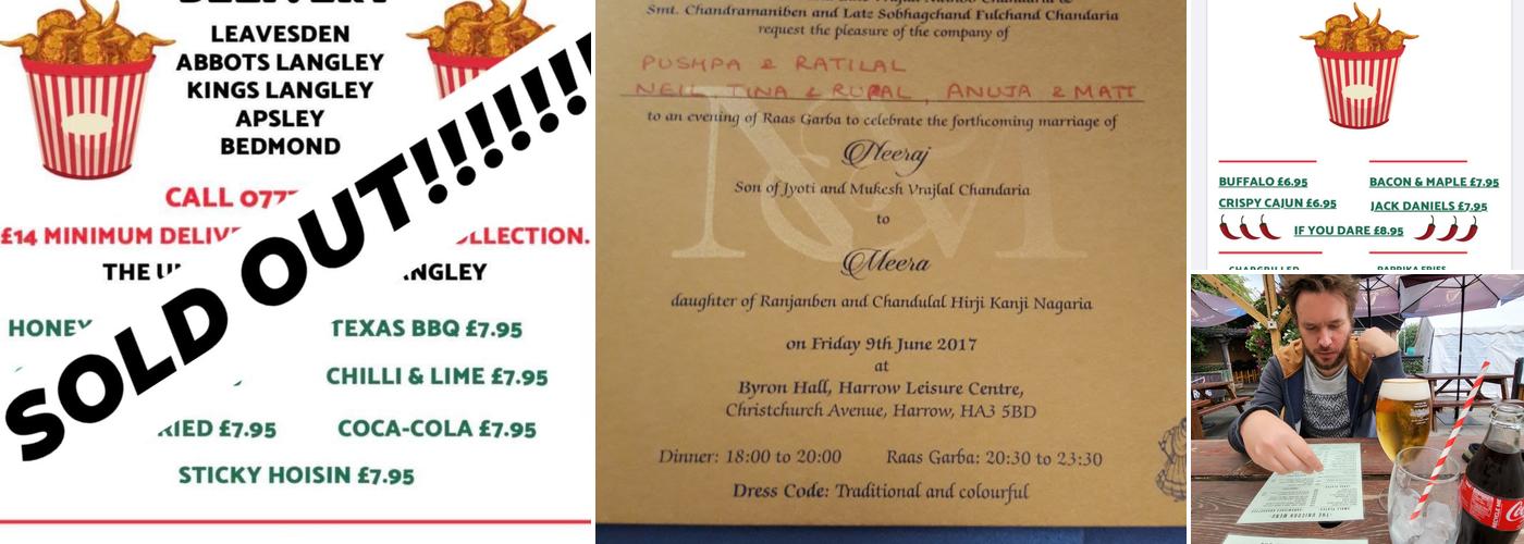 The Unicorn Pub Menu