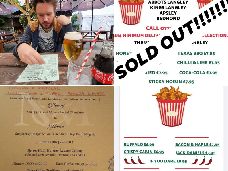 The Unicorn Pub Menu