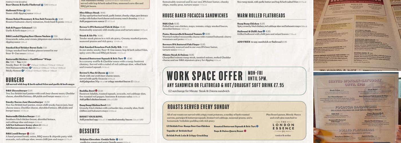 Brewhouse & Kitchen - Lichfield Menu