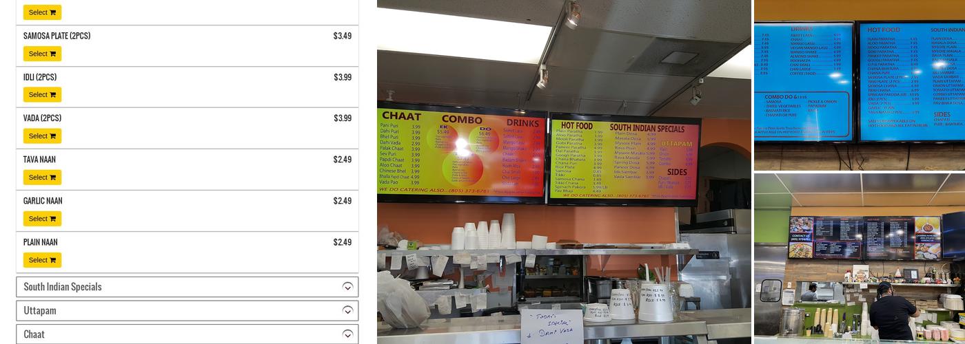 Namaste Spiceland Menu