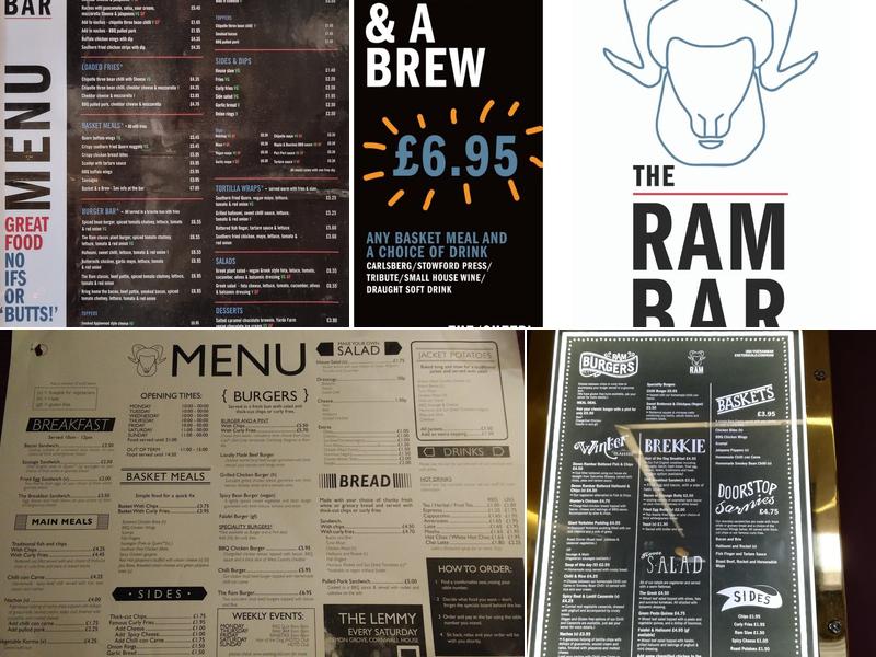 The Ram Bar Menu