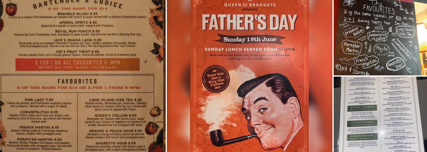 Queen of Bradgate Menu