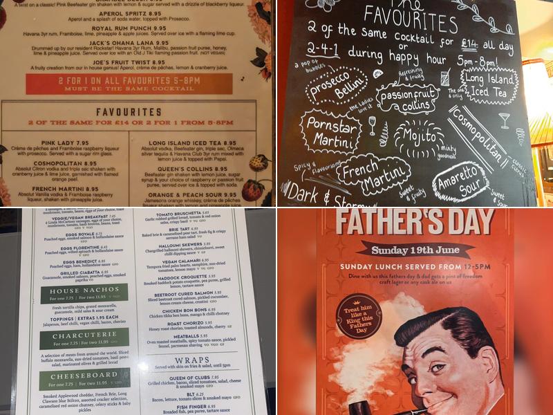 Queen of Bradgate Menu