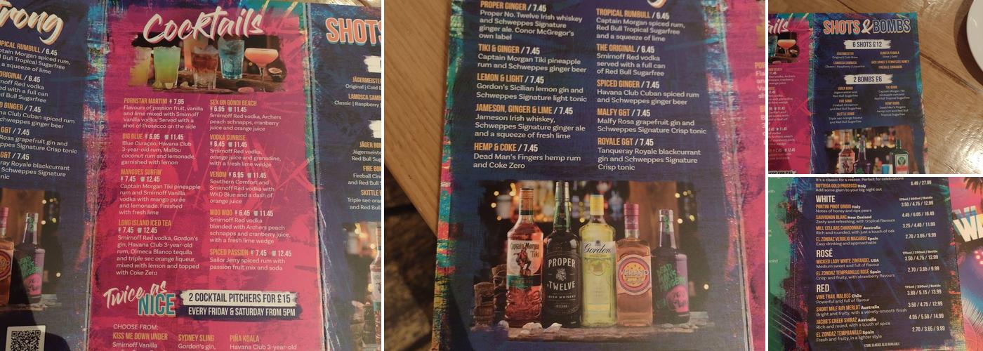 Walkabout - Leicester Menu