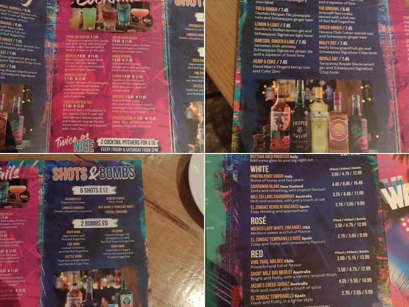 Walkabout - Leicester Menu