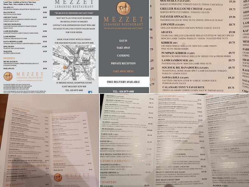 Mezzet Restaurant Menu