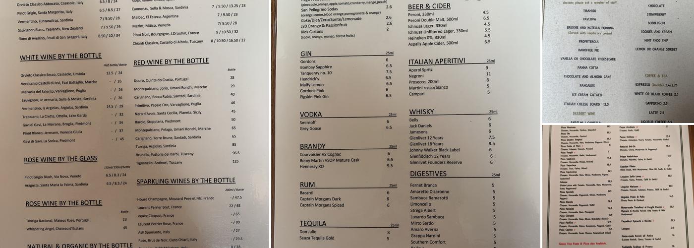 Pizzeria Bel-Sit Menu