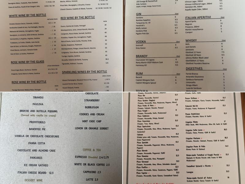 Pizzeria Bel-Sit Menu