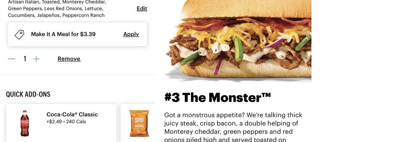 Subway Menu