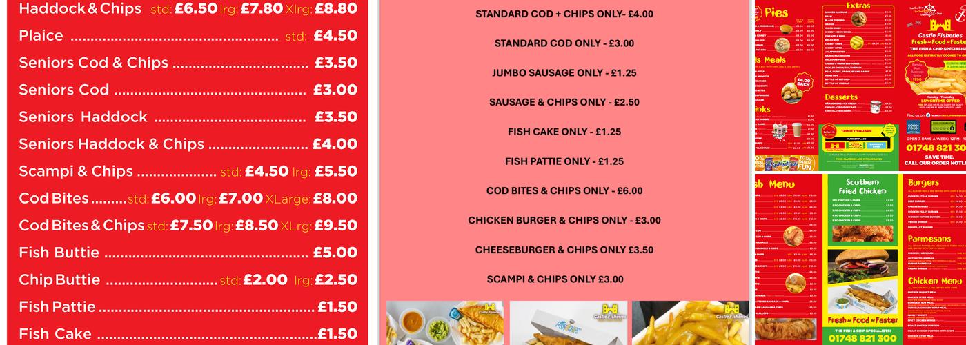 Castle Fisheries Richmond Menu