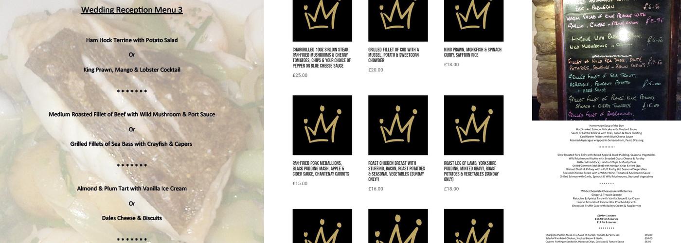 The Queen's Head, Finghall Menu