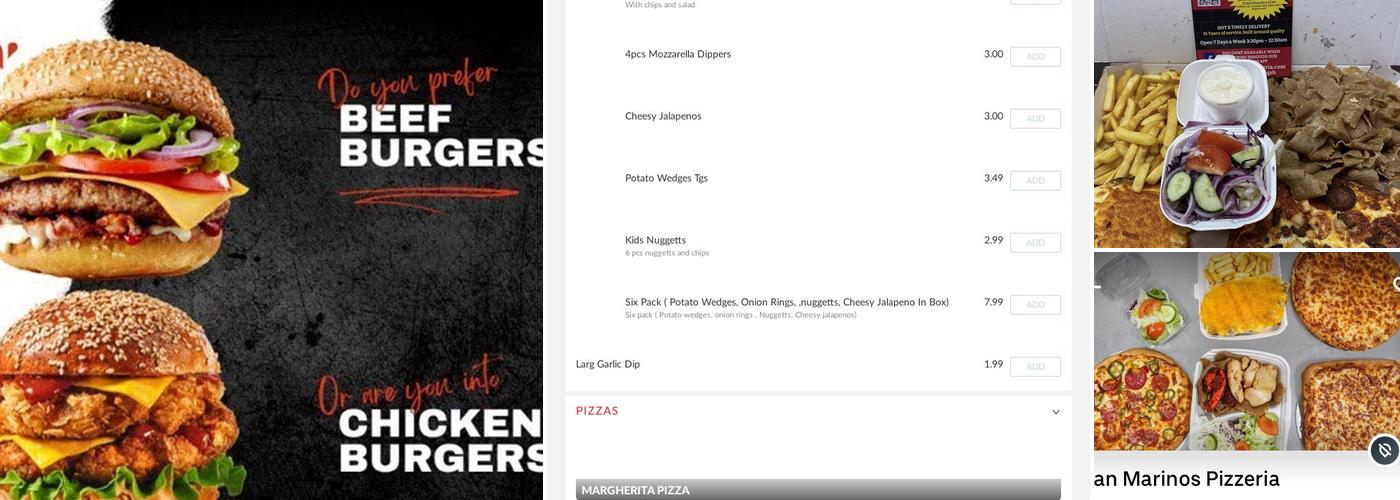 San Marinos Pizzeria Menu