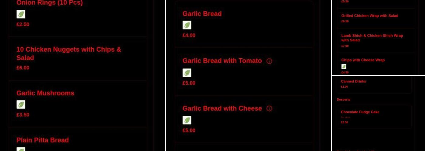 Alabama Fast Food Menu