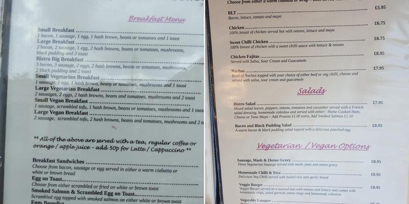 Filey Bistro & Coffee Bar Menu