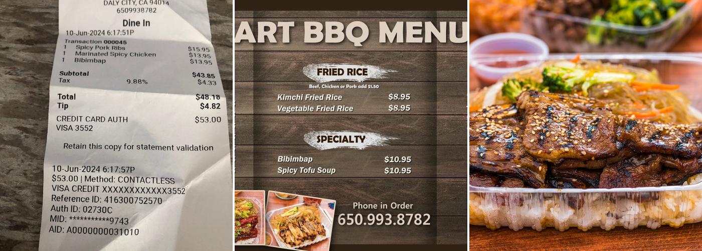 Bart Grocery Menu