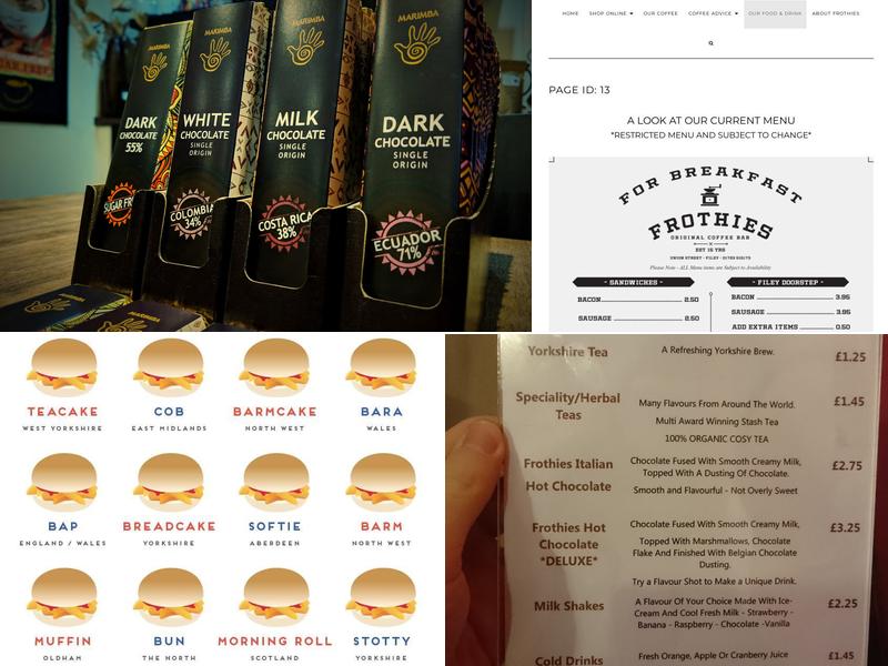 Frothies Coffee Menu