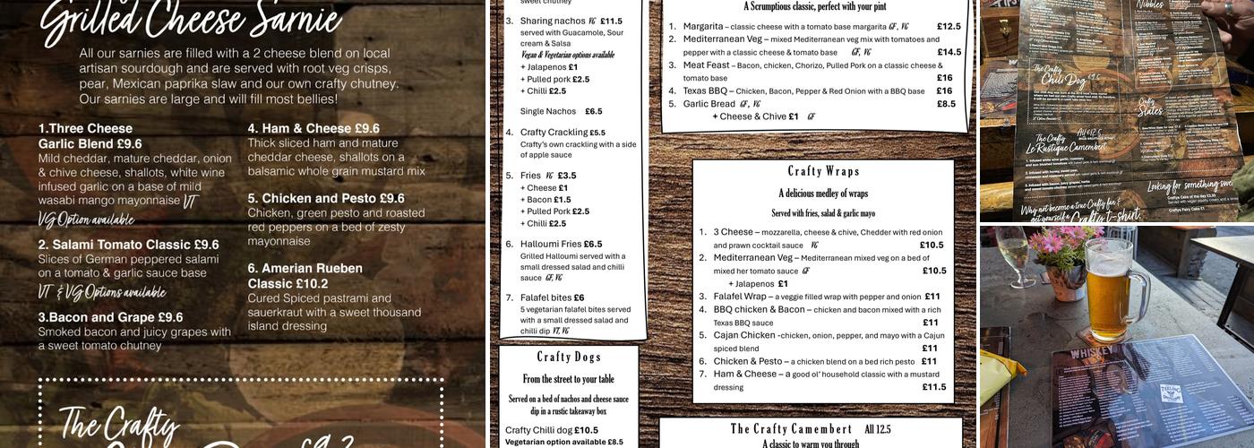 The Crafty Baa Windermere Menu