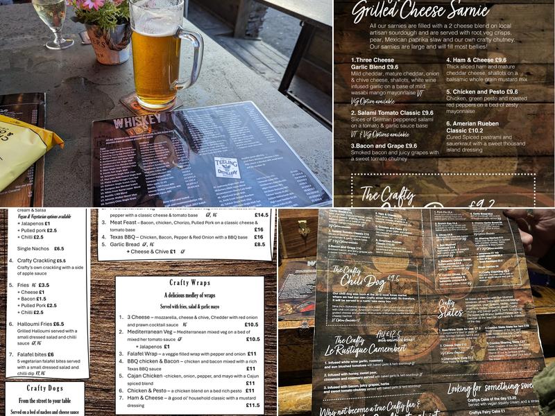 The Crafty Baa Windermere Menu