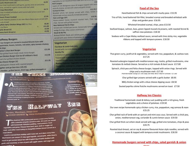 Halfway Inn Wareham Menu