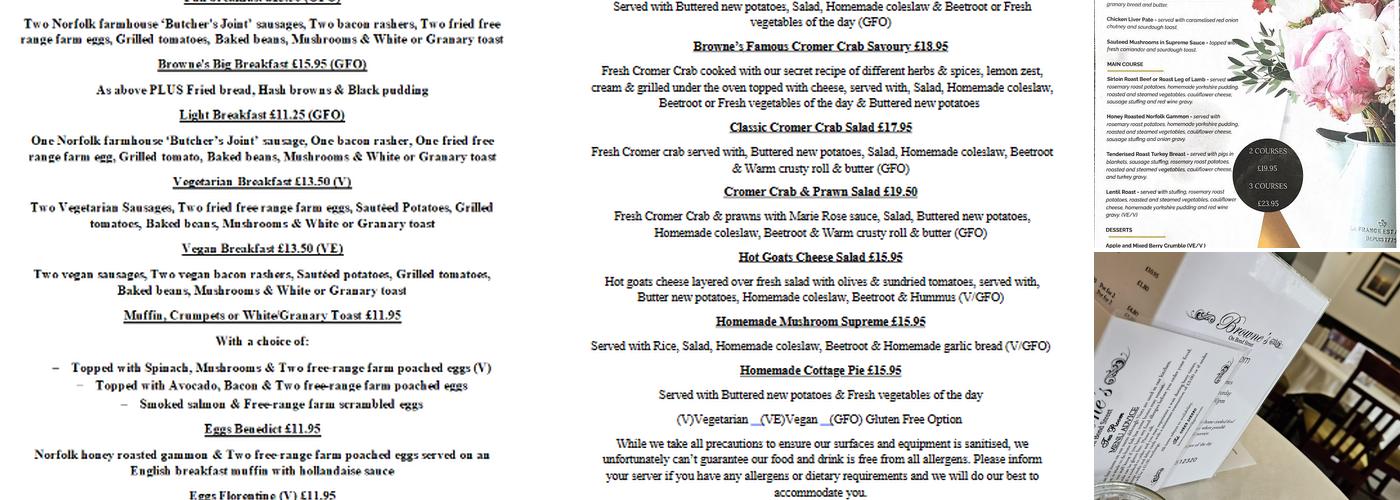 Browne's On Bond Street Menu