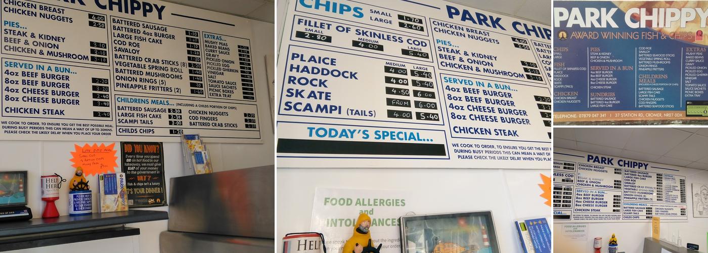 Park Chippy Menu