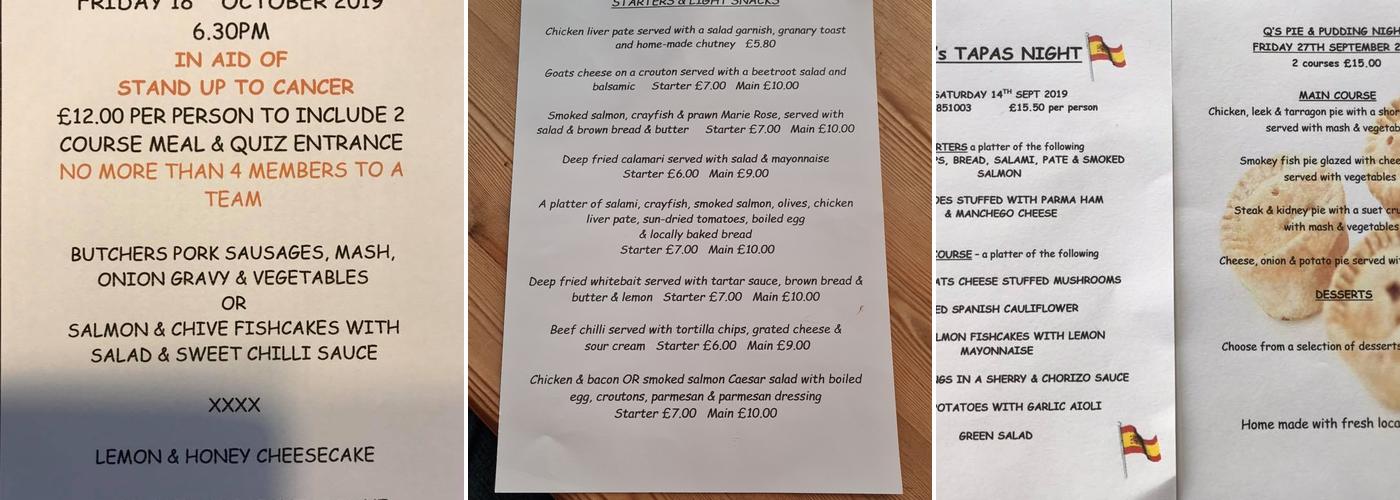 Qs Coffee Shop & Bistro Menu