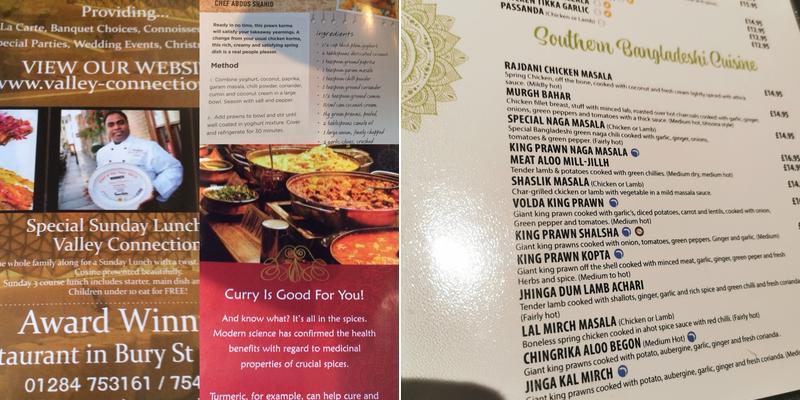 Valley Connection Menu