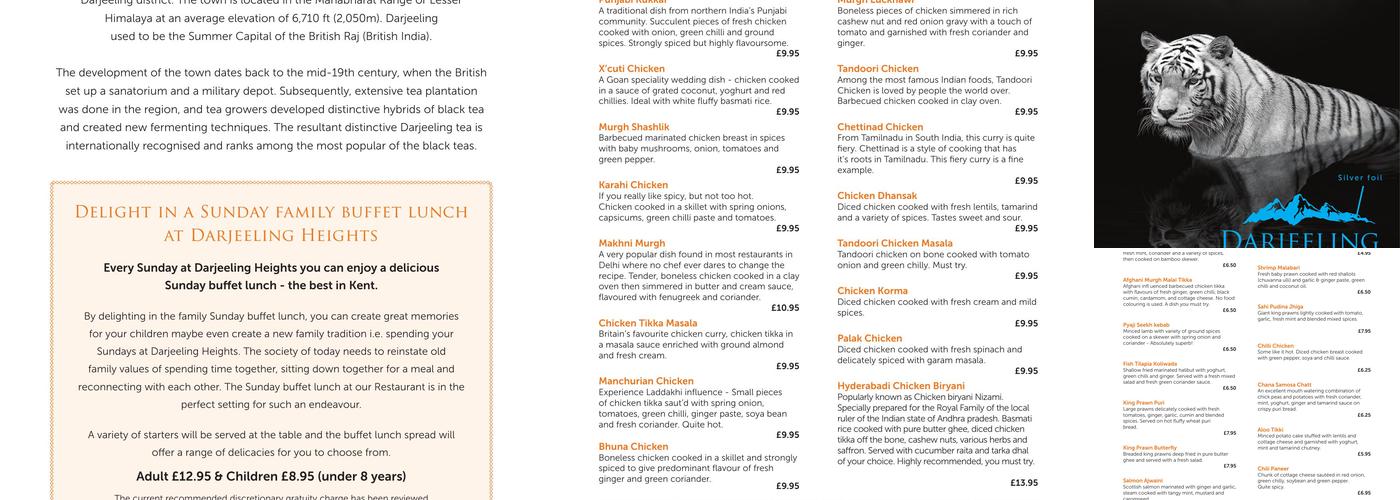 Darjeeling Heights Menu